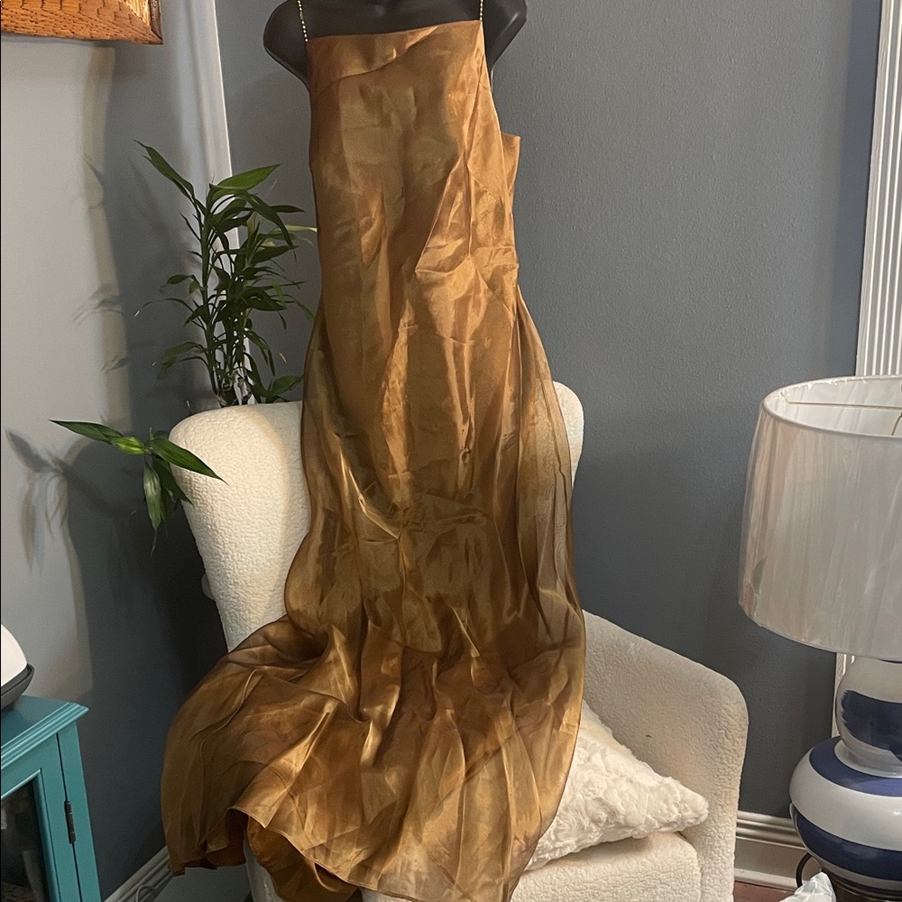 ABS Allen Schwartz Gold Backless Dress